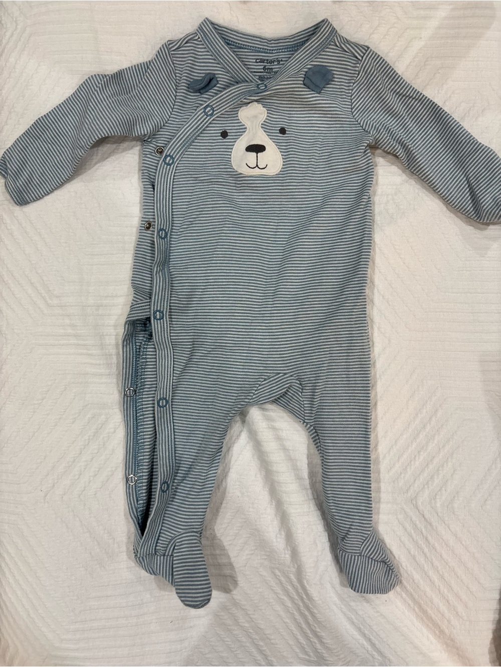 Carter’s Blue Striped Baby Footed One-Piece with Dog Face
